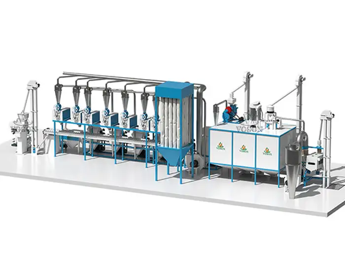 Industrial 20 TPD wheat milling system presented as a complete flour production line
