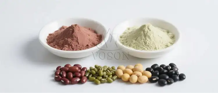 Red bean and mung bean flour produced by powder grinder
