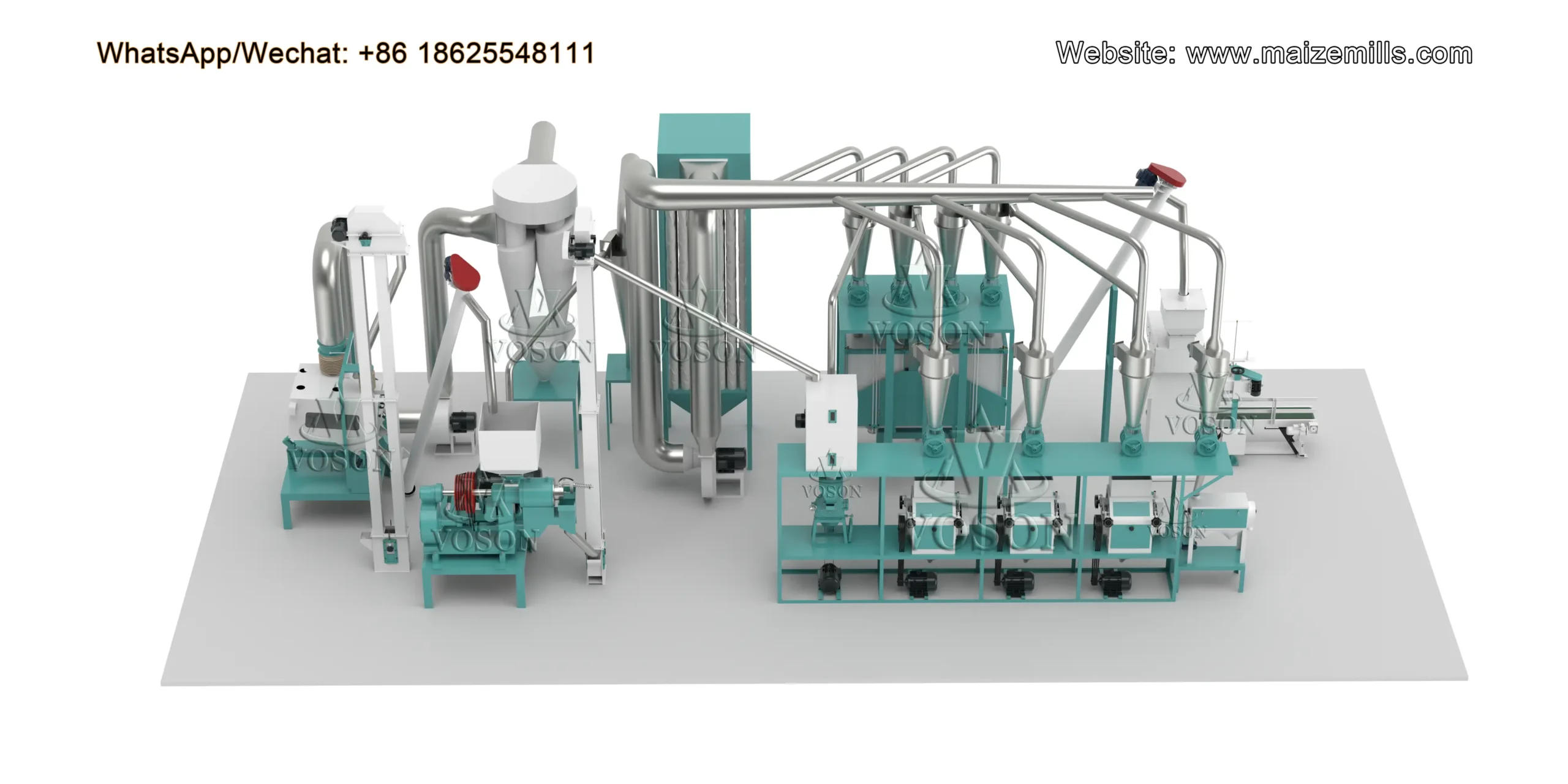 Complete equipment layout of the 20TPD maize milling line in Nigeria