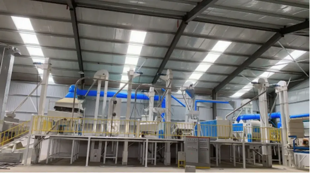 VOSON complete oat flake processing line in factory layout