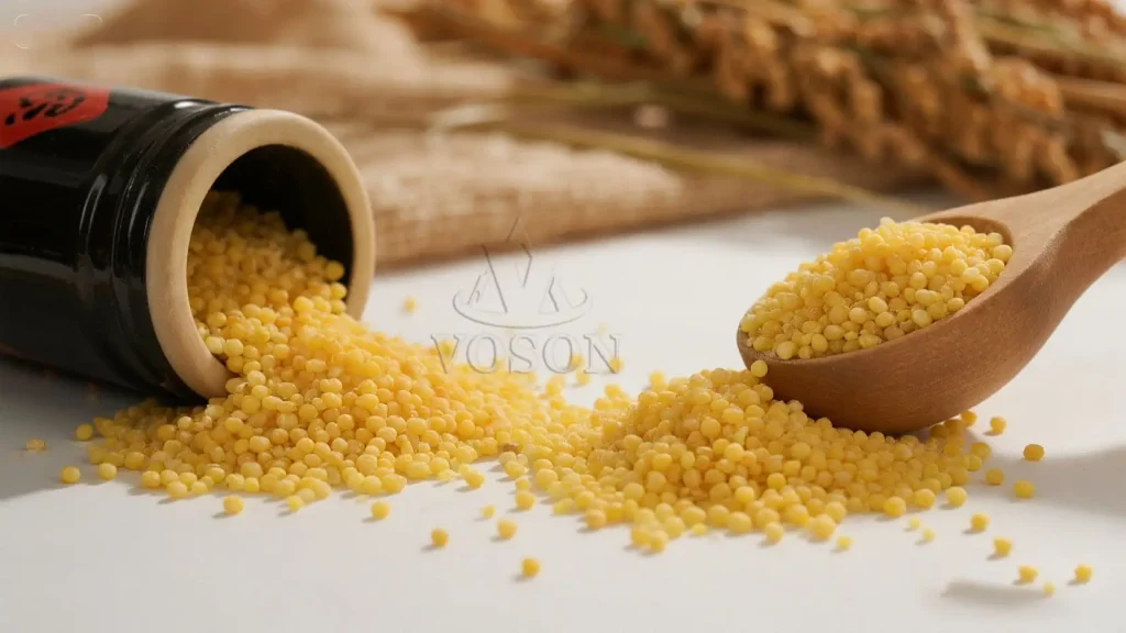 peeled millet kernels after dehulling machine treatment