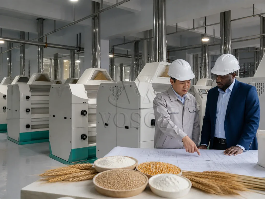 turnkey flour mill plant manufacturer for industrial maize and wheat milling project