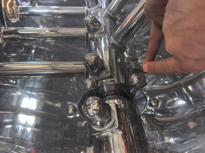 Stainless steel twin-shaft paddle mixer internal paddle and shaft connection